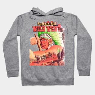 Wild West Desert Cactus American Indian Horseback Western Cowboy Vintage Retro Comic Hoodie